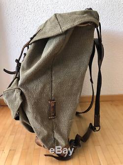 Swiss Army Rucksack Backpack, salt + pepper, canvas made in 1952