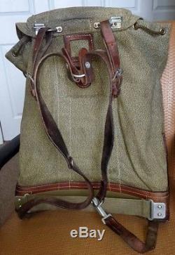 Swiss Army Salt Pepper Canvas Military Surplus Backpack Pack Bag Vintage