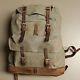 Swiss Vintage 1955 Salt and Pepper Leather and Canvas Rucksack Backpack