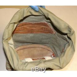 Swiss Vintage 1970 Hedinger Salt and Pepper Leather / Canvas Rucksack Backpack