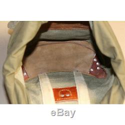 Swiss Vintage 1970 Hedinger Salt and Pepper Leather / Canvas Rucksack Backpack
