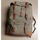 Swiss Vintage 1972 Salt and Pepper Leather and Canvas Rucksack Backpack Beinwil