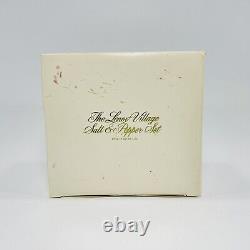 The Lenox Village Porcelain Salt & Pepper Shaker Set Caddy Tray Holder In Box