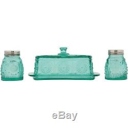 The Pioneer Woman Adeline Glass Butter Dish With Salt and Pepper Shaker Set
