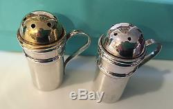 Tiffany & Co. Sterling Silver Salt & Pepper Shakers Gold Wash on Salt Shaker