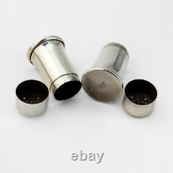 Tiffany Modernist Salt Pepper Shakers Set Cylinder Form Sterling Silver