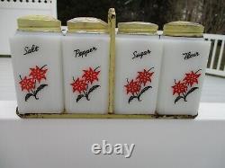 Tipp Decorated Flowers Shaker Set Of 4