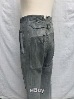 Trousers 1930's Pants Vtg French Chore Pants Vtg Patched Darned Vtg Salt Pepper