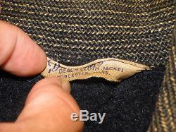 True Vintage Browns Beach Cloth Salt & Pepper Work Wear Jacket size, M