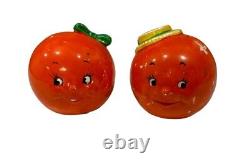 Unique Vtg Adorable Salt N Pepper Shakers! Anthropomorphic Smiling Tomatoes