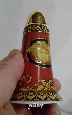 Versace Medusa Rosenthal Salt & Pepper Shakers Red Gold Form Ikarus Wunderlich
