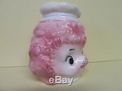 VHTF RARE Vintage Lefton Pink Poodle withChef/Baker's Hat Salt & Pepper Shakers