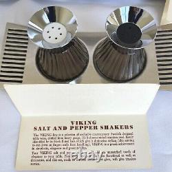 VIKING Tray / Matching Salt & Pepper Shakers, Mid Century Stainless Steele
