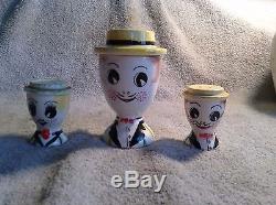 Vintage Lego 1959 Decorative Salt And Pepper Shaker, Sugar Cup