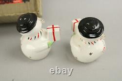 VTG 1950's Holt Howard Christmas Snowman Candelabra + Salt & Pepper Shakers MIB