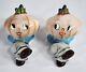 VTG 1950's Japan Anthropomorphic Onion Head Salt & Pepper Shakers + CORKS LABELS