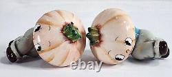 VTG 1950's Japan Anthropomorphic Onion Head Salt & Pepper Shakers + CORKS LABELS