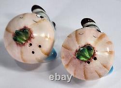 VTG 1950's Japan Anthropomorphic Onion Head Salt & Pepper Shakers + CORKS LABELS