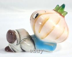 VTG 1950's Japan Anthropomorphic Onion Head Salt & Pepper Shakers + CORKS LABELS