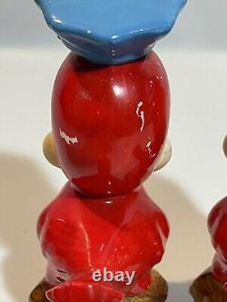 VTG Arnart Bowtie Fire Police Chief Anthropomorphic Red Bird Salt Pepper Shakers