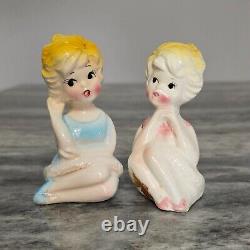 VTG Lefton Enterprise Exclusive Ladies Sitting Salt & Pepper Shaker Set Japan