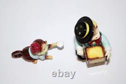 VTG Norcrest Japan Circus Salt & Pepper Shaker Set Monkey Organ Grinder Ceramic