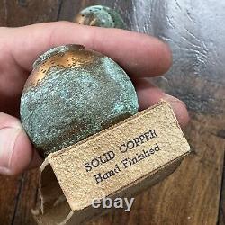 VTG Solid Copper Salt And Pepper Shaker Set Salt Lake City Utah Coins RARE