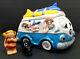 VW Van Surf Bus Ceramic Cookie Jar Girl Dog Salt Pepper Shakers That's Kooky New