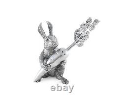 Vagabond House Rabbit with Carrot Salt and Pepper Silver/Pewter Shaker Set ea
