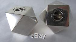Very RARE Tiffany & Co. Sterling Silver SALT & PEPPER Geometric Shakers
