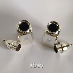 Very Rare Square Base Sterling Silver Georg Jensen Salt And Pepper Shakers