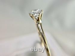Vintage 10k Yellow Gold Natural Rustic Salt Pepper Round Diamond Engagement Ring