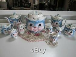 Vintage 10pc Lefton Miss Priss Kitty Cat Cookie Tea Pots r Salt Pepper & more