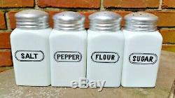 Vintage 1930's Mckee Tipp Atlas Deco Salt Pepper Sugar Flour Range Shakers