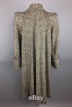 Vintage 1930s 1940s Salt & Pepper Fleck Wool Tweed Coat
