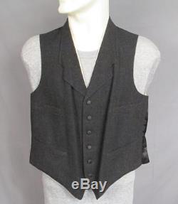 Vintage 1930s Black Salt&Pepper Wool Tuxedo Formal Suit Jacket 2 Vests Pants +
