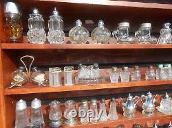 Vintage 1940-60's Crystal Clear Cut Salt & Pepper Shaker Lot of 36 NICE