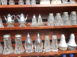 Vintage 1940-60's Crystal Clear Cut Salt & Pepper Shaker Lot of 36 NICE