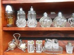 Vintage 1940-60's Crystal Clear Cut Salt & Pepper Shaker Lot of 36 NICE