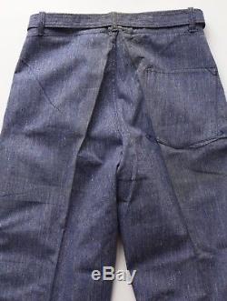 Vintage 1940s Boys Work Pants BLUE Salt & Pepper Chambray NOS workwear