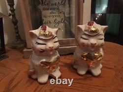 Vintage 1940s Shawnee Pottery Puss N Boots Salt And Pepper Shakers Hand Painted