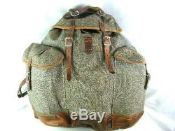 Vintage 1943 Swiss Army Backpack Rucksack K31 Salt & Pepper Canvas & Leather