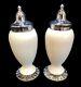 Vintage 1950's FENTON White SILVER CREST Salt And Pepper Shakers