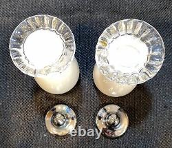 Vintage 1950's FENTON White SILVER CREST Salt And Pepper Shakers