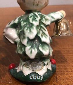 Vintage 1950's Napco Poinsettia Girl & Holly Boy Christmas Salt Pepper Shakers