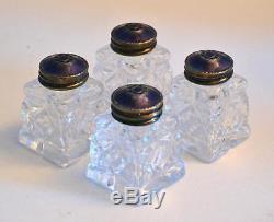 Vintage 1950s Crystal Glass and Enamel Salt and Pepper Shakers
