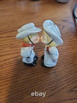 Vintage 1956 Napco Kissing Cowboy and Cowgirl Salt and Pepper Shakers