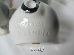 Vintage 1958 R Bendel Gray Kissing Pig Salt & Pepper His&Hers Shakers EUC