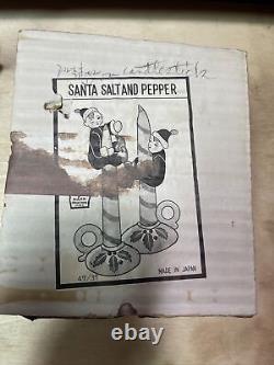 Vintage 1960's Lipper & Mann Santa Porcelain Salt & Pepper Candle Climber