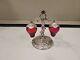Vintage 1960's Red Glass Hanging Strawberry Salt & Pepper Shakers Marked Japan